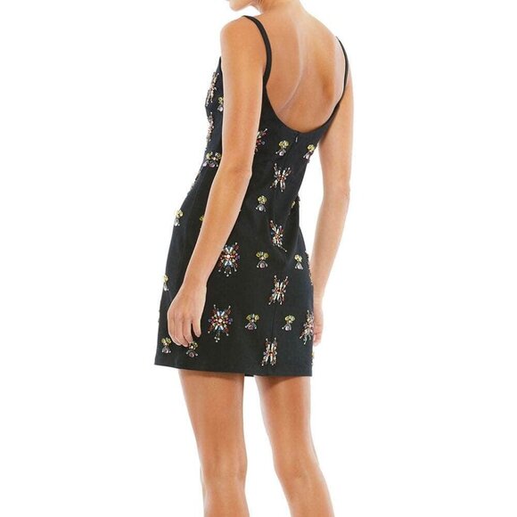 Mac Duggal Black Multi Embellished Beaded Cocktail Minidress - Picture 2 of 3